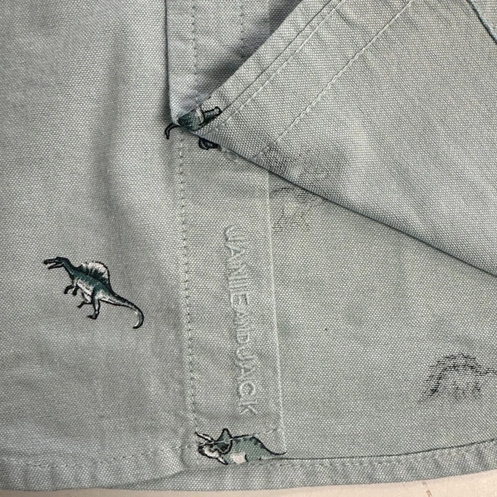 Janie and Jack Spring Dinosaur Oxford Dress Shirt 4 NWT - Picture 3 of 5
